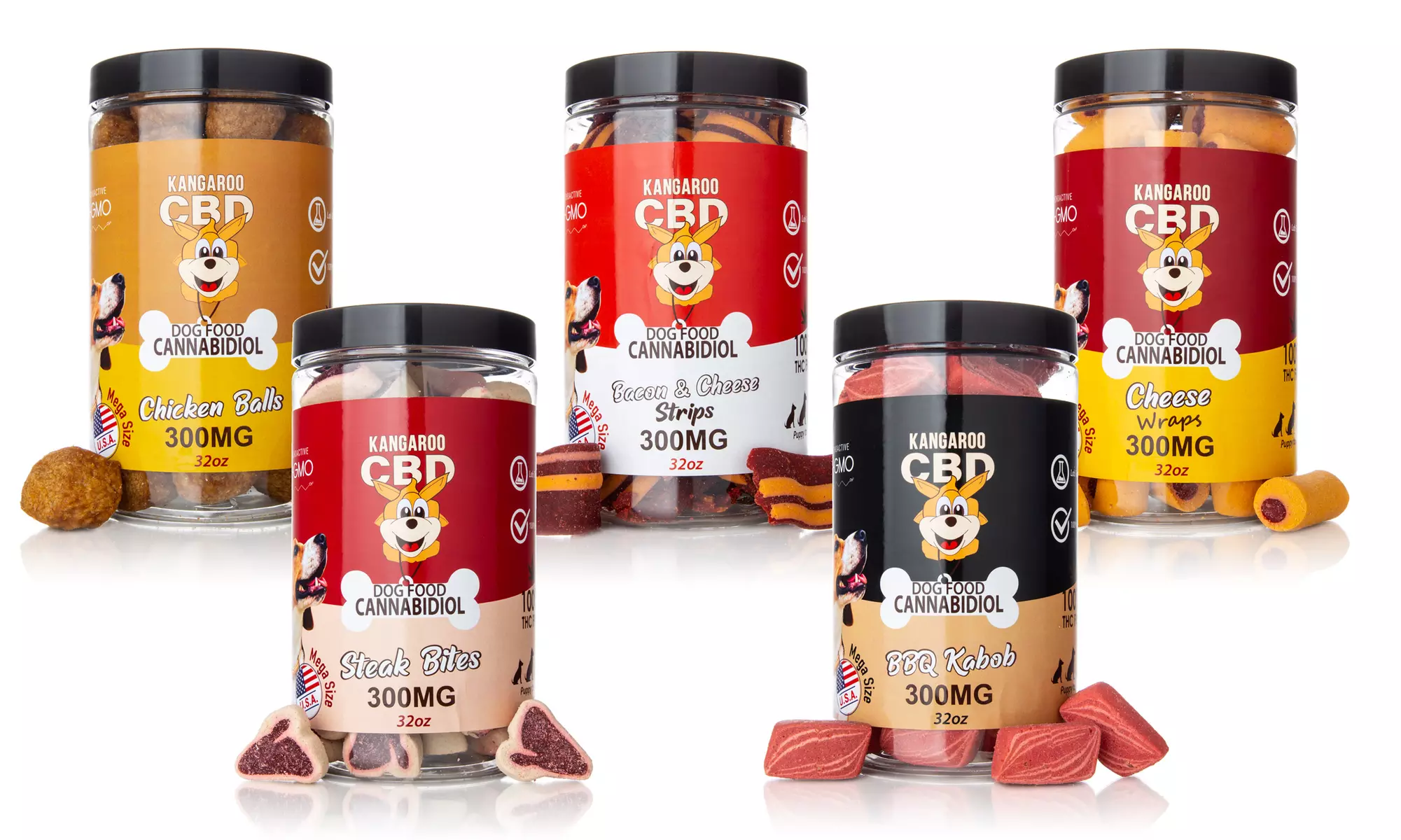 Mega Size 100% Organic CBD Infused Dog Treats 300MG (32oz) by Kangaroo CBD - Primary Image