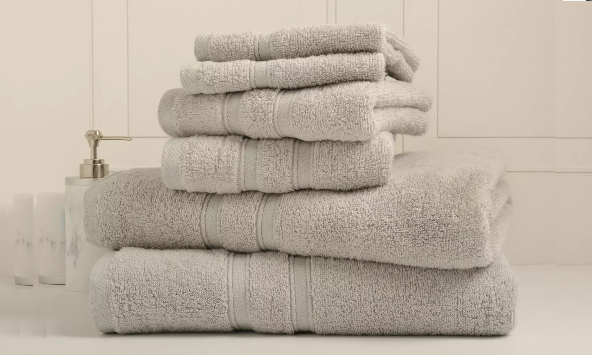 Bibb Home 6-Piece Zero Twist Egyptian Cotton Towel Set