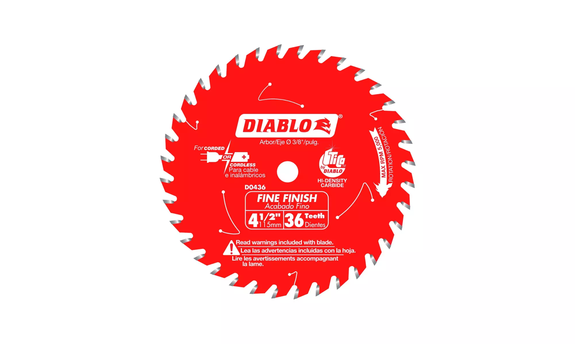 Freud D0436X Diablo 4-1/2-Inch 36 Tooth ATB Saw Blade Cordless Trim (4 Pack) - Second Medium