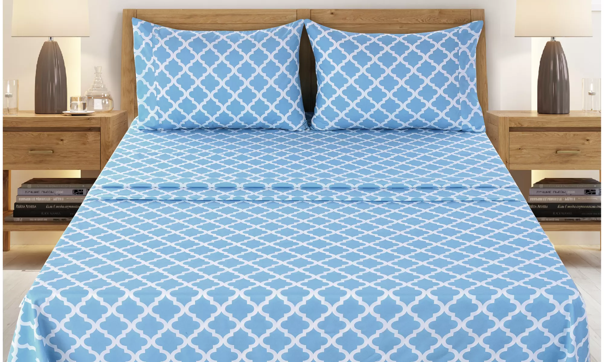 Quatrefoil 1800 Egyptian Quality Hypoallergenic Microfiber Sheet Set - Lux Decor