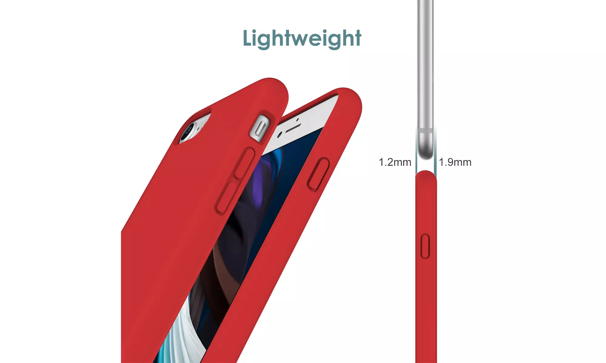 Silicone Case for iPhone 7/8, iPhone SE 3/2, Silky-Soft Touch Shockproof Case