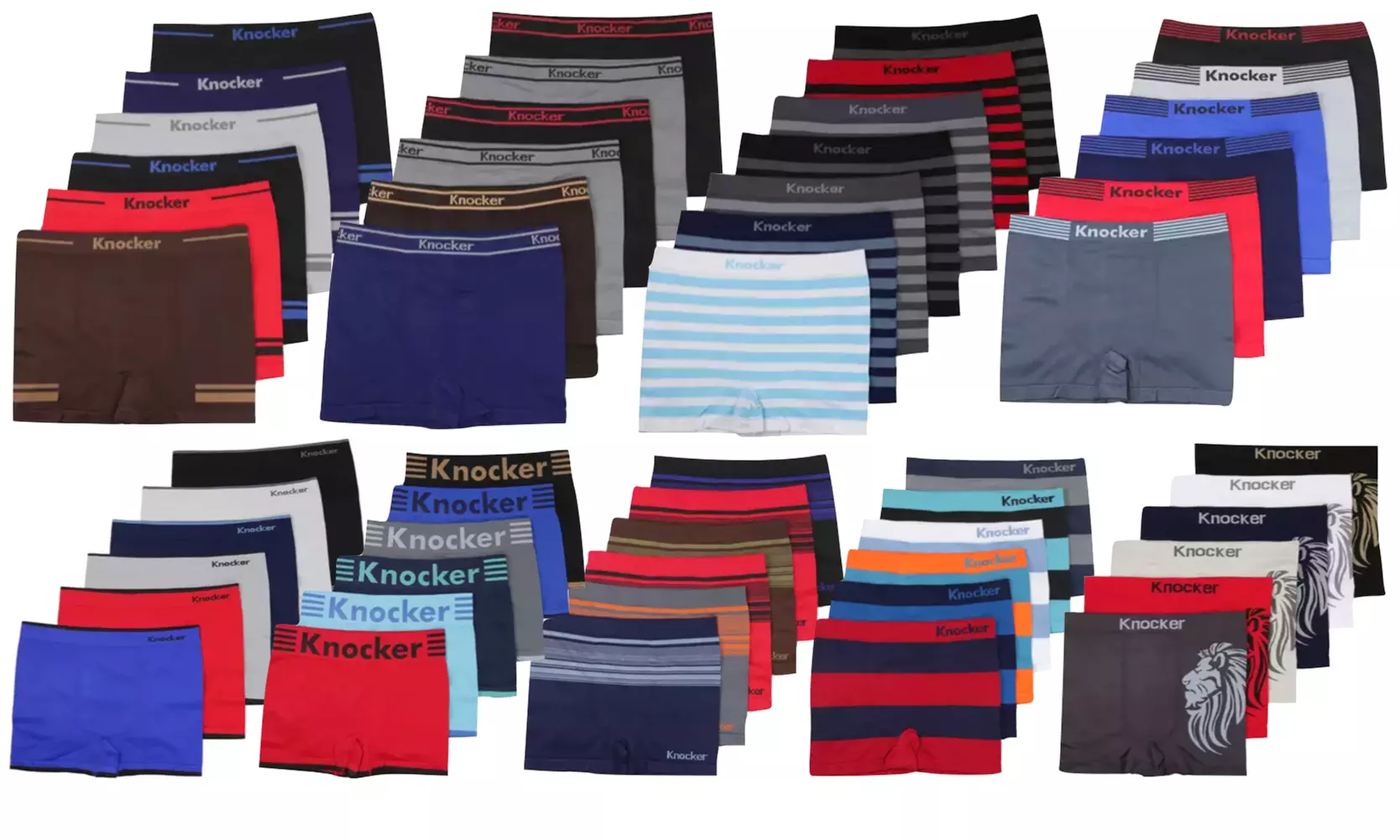 (6-Pack) Men's Seamless Boxer Briefs with Stylish Graphics - Primary Image