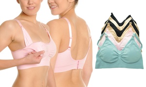 6-Pack Seamless Nursing Bras with Adjustable Back Closure