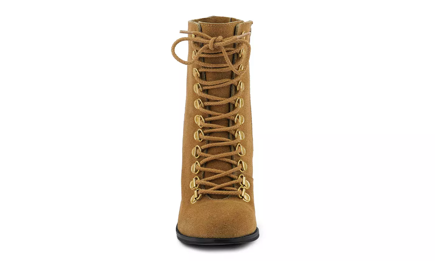 Rag & Co Goose-Feather Antique High Heeled Ankle Boot