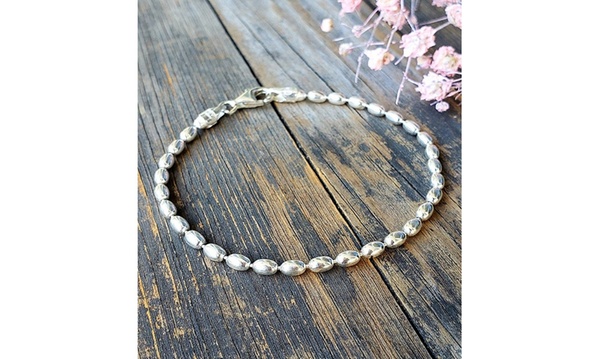 Rice bead clearance bracelet sterling silver