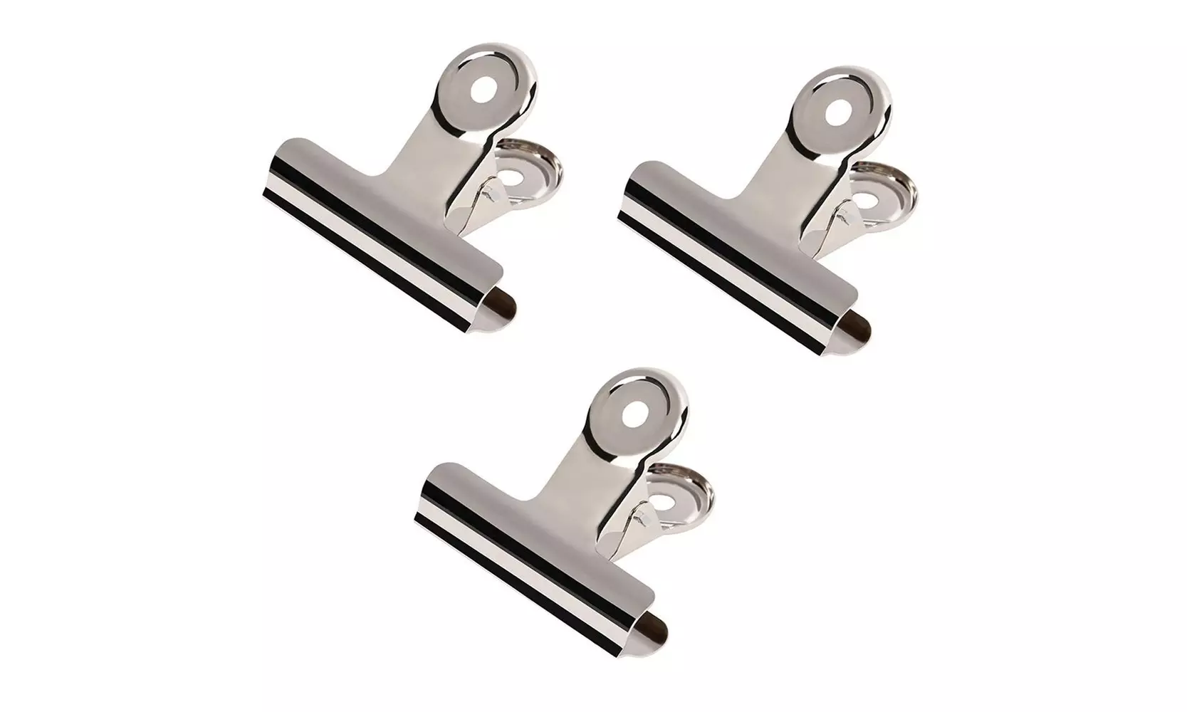 30 Bulldog Clips 2.5-Inch Stainless Steel Binder Clips for Document File, Silver - Primary Image