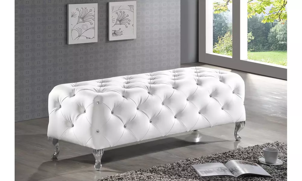 Faux Crystal Tufted Benches - Primary Image