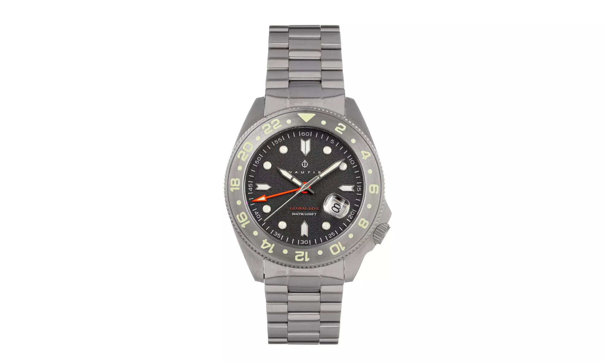 Nautis Global Dive Bracelet Watch w/Date - Primary Image