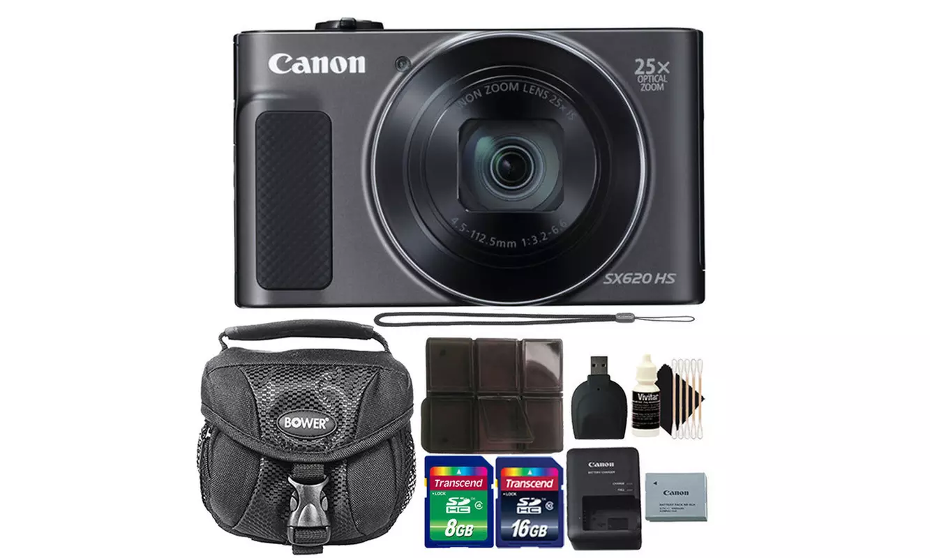 Canon PowerShot SX620 HS 20.2MP 25X Zoom Wifi / NFC Digital Camera with Bundle - Primary Image