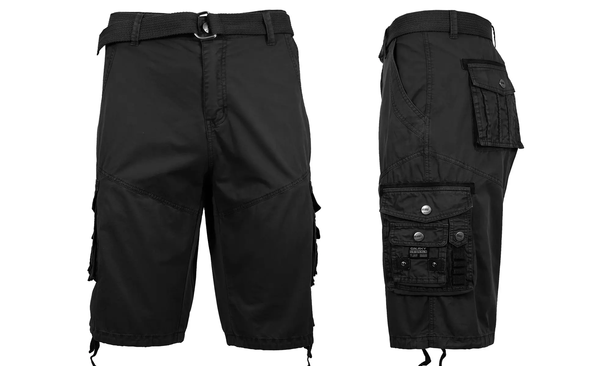 Men's Lightweight Cotton Cargo Belted Utility Shorts (Sizes, 30-42)
