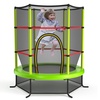 Image 20: Costway Youth Jumping Round Trampoline 55'' Exercise W/ Safety Pad Enclosure