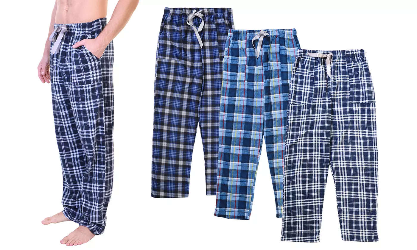 Men's COZY Fleece Pajama Pants with Pockets (1 OR 3-Pack Options)