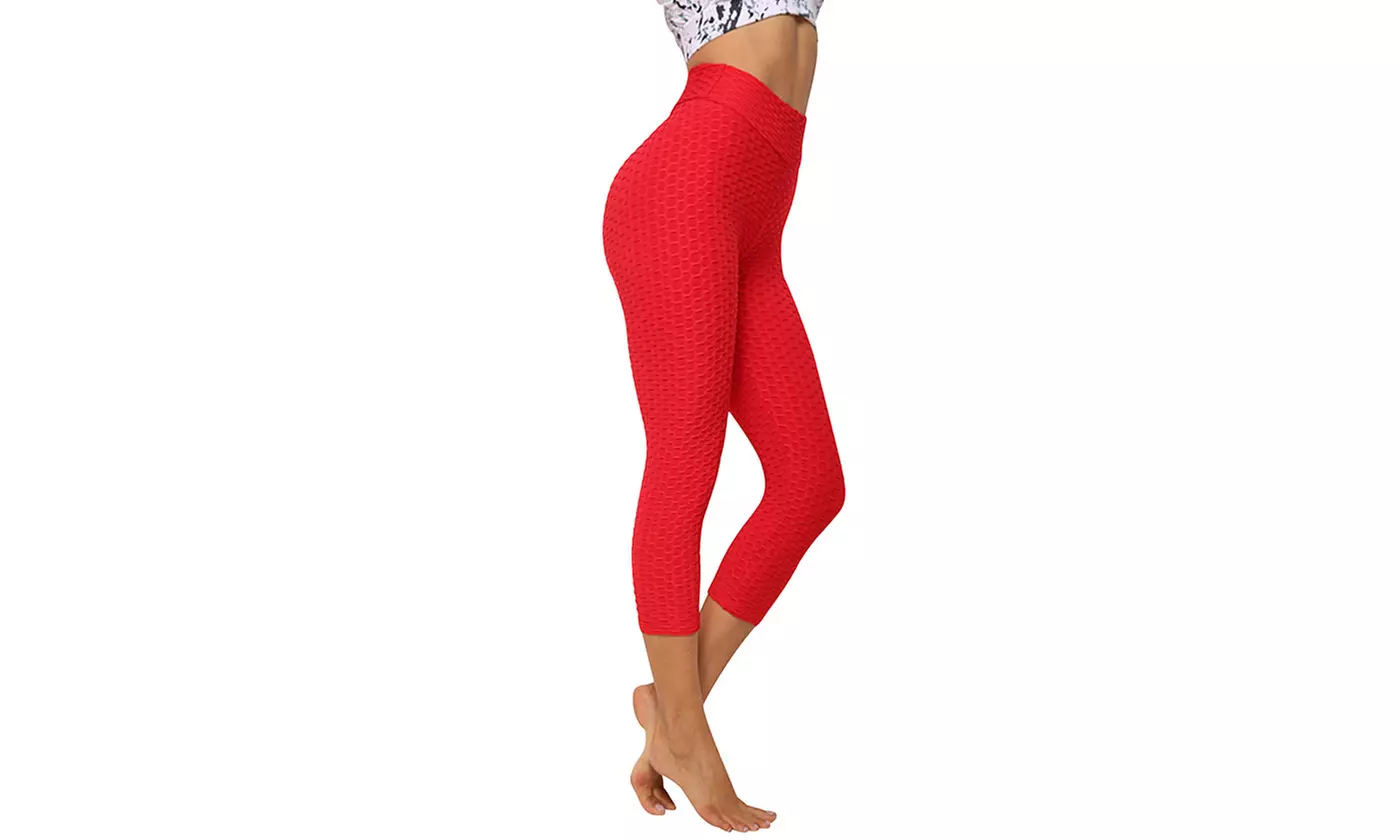 Women Slimming High Waist Ruched Workout Leggings Booty Yoga Pants Tights
