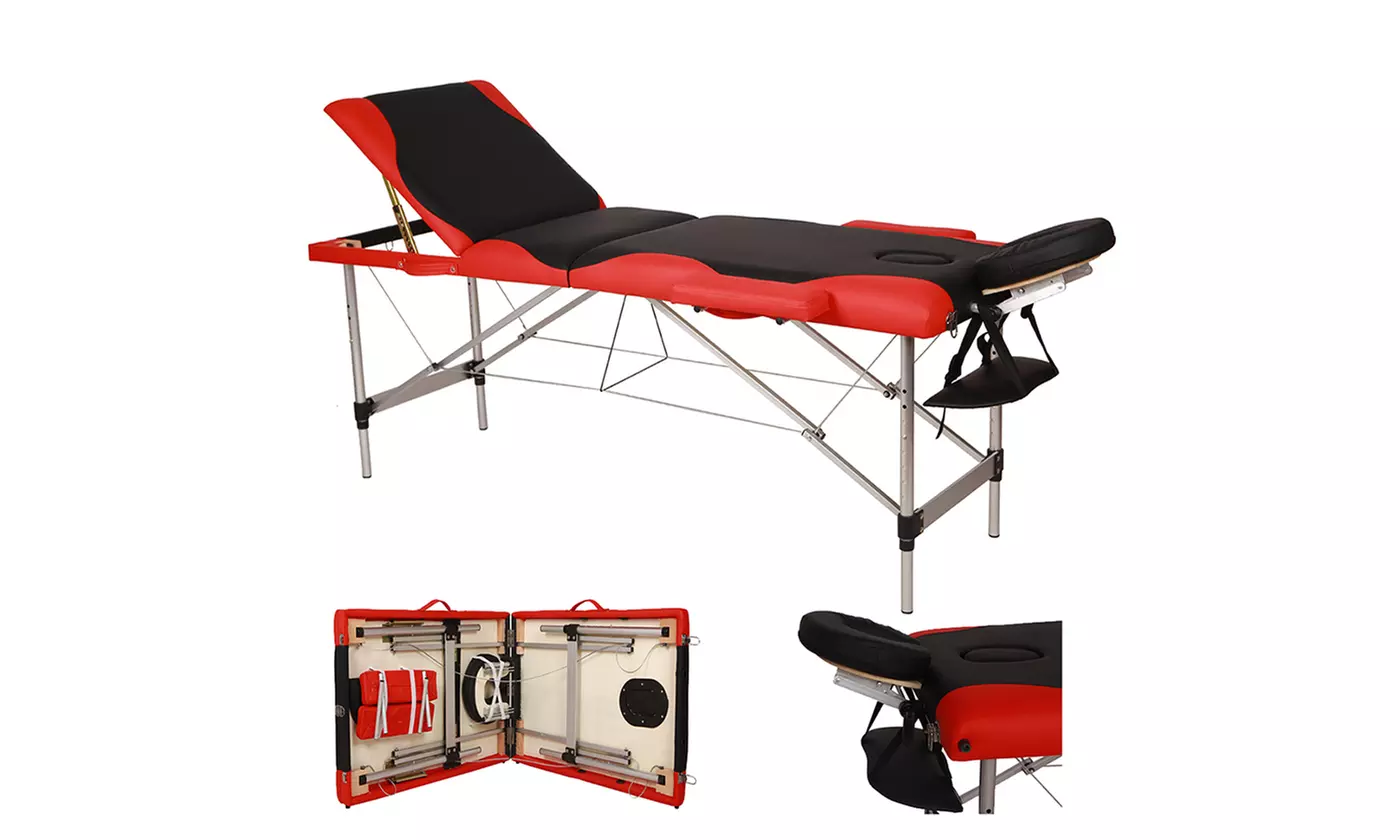 3 Sections Folding Aluminum Tube SPA Bodybuilding Massage Table  - Primary Image
