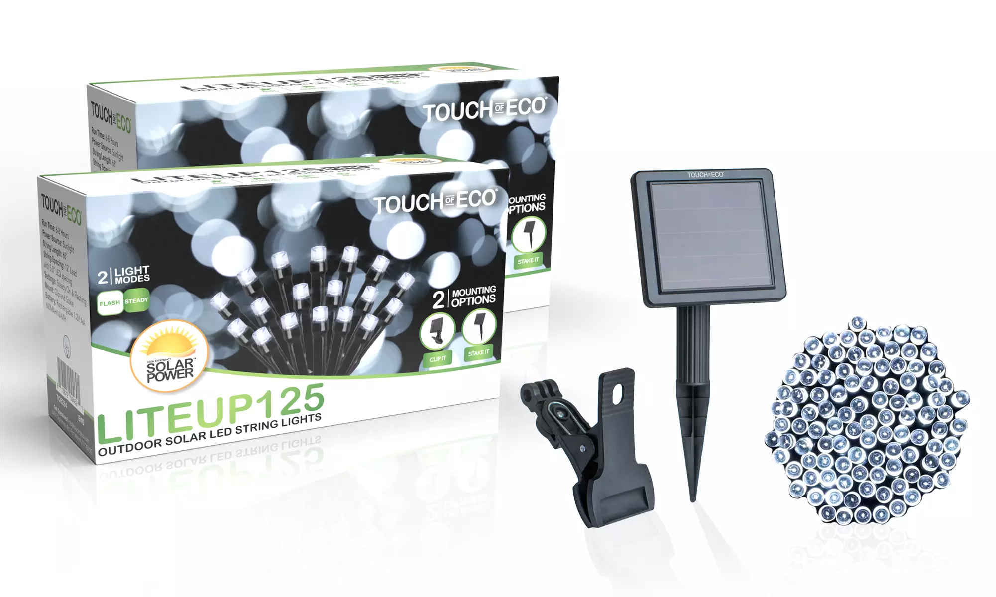125LED Solar Powered String Lights. Multiple Colors & Quantities Available. 