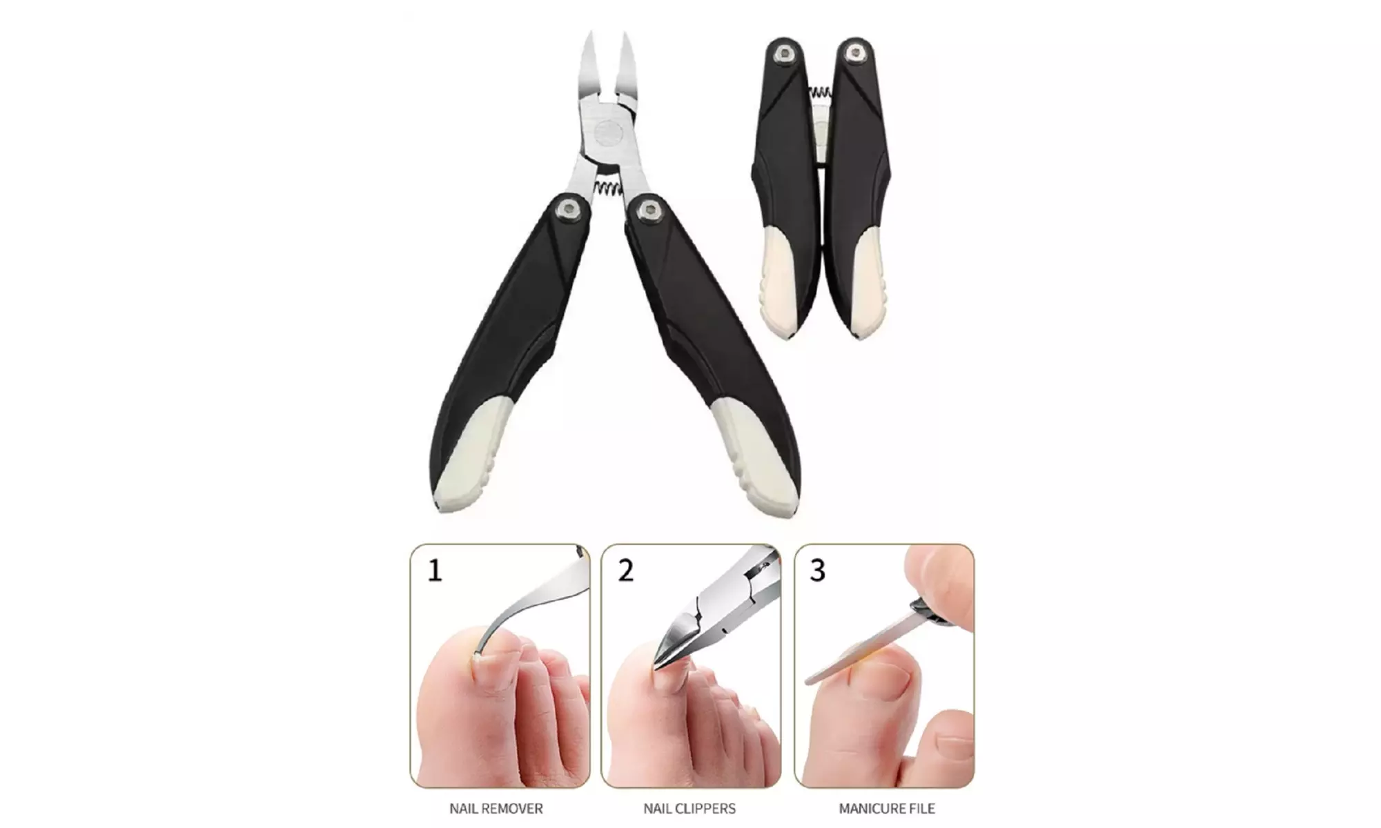 Foldable Toenail Clipper Nail Clippers Trimmer for Thick or Ingrown Toenails - Primary Image