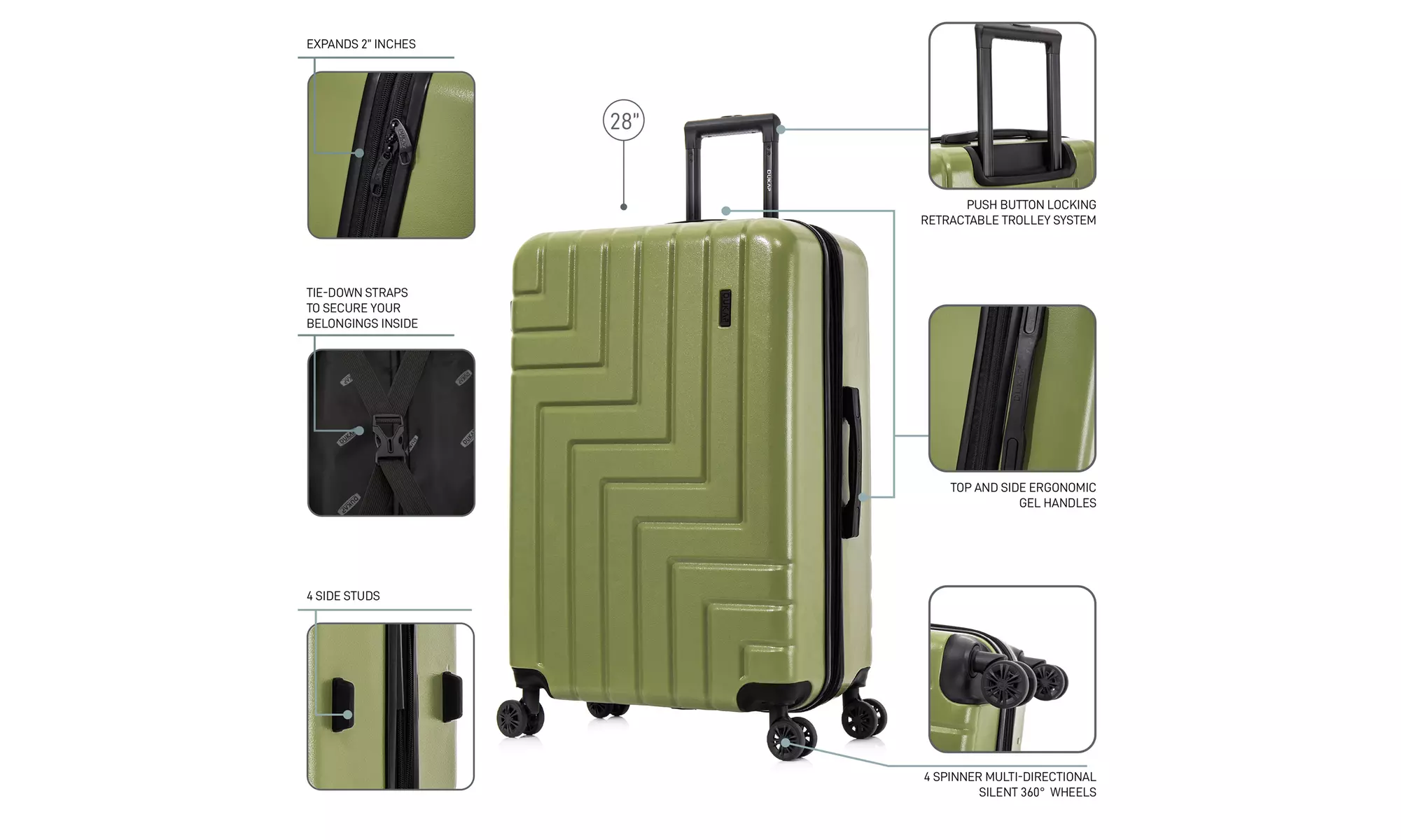 DUKAP Zahav Lightweight Hardside Spinner Luggage