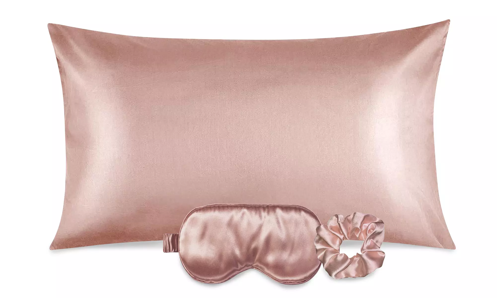 Super-Soft Satin Pillowcase, Eye Mask & Scrunchie ( 3-Piece Set) - Primary Image