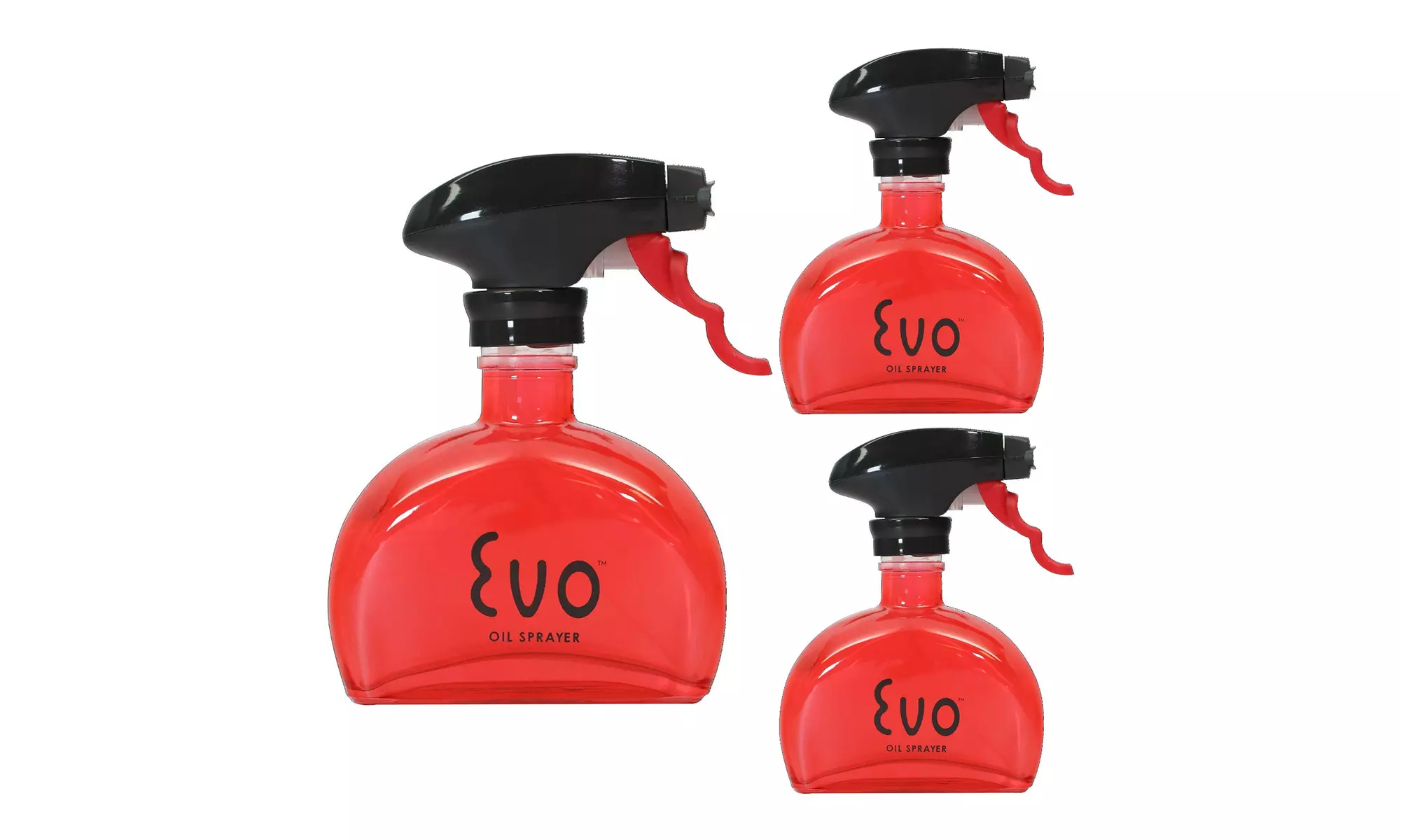 Evo Glass Non Aerosol Oil Sprayer Bottle for Cooking Oils 3 Pack 6oz Red - Primary Image