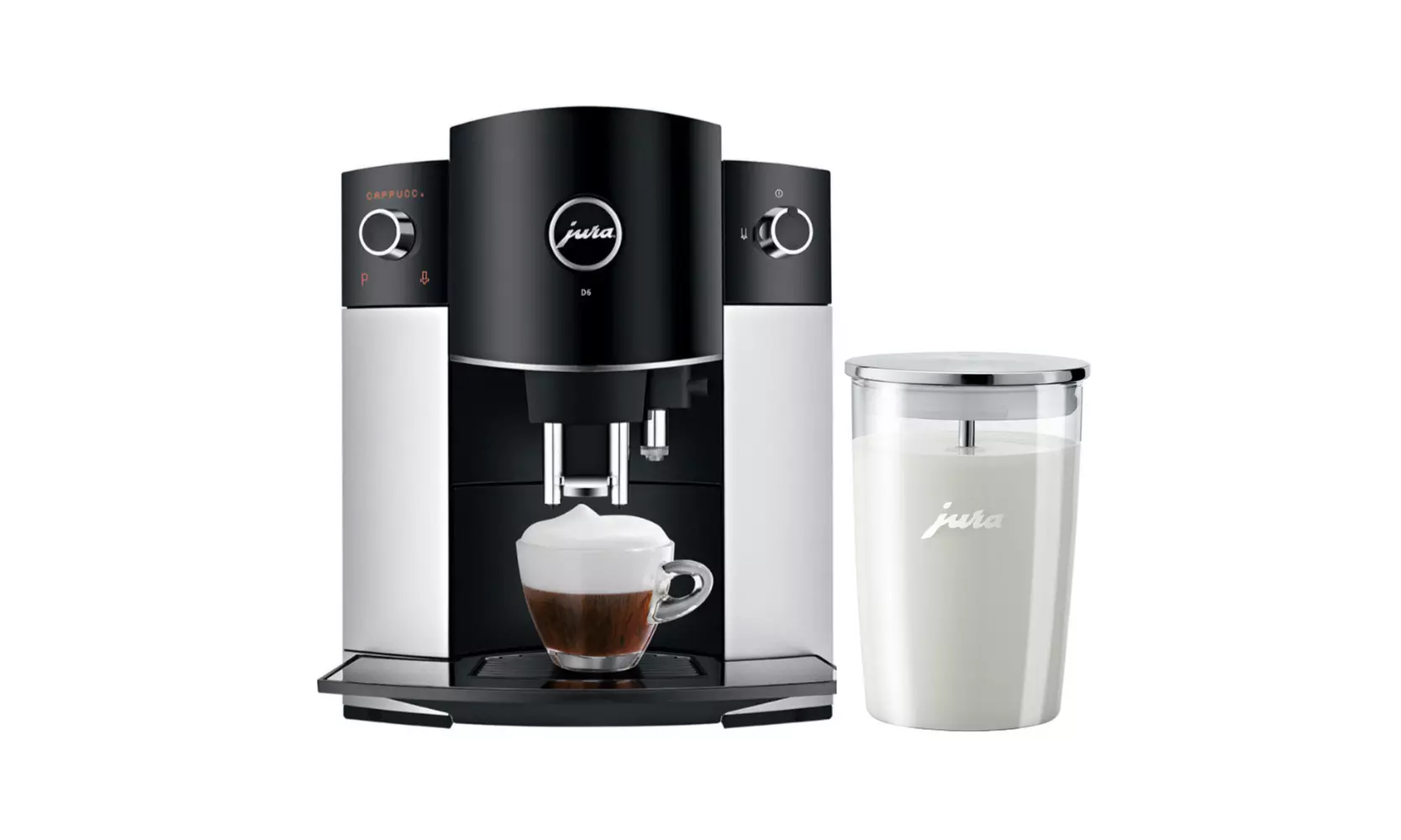 Jura D6 Platinum Super-Automatic Espresso Machine with Glass Milk Container - Primary Image