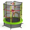 Image 28: Costway Youth Jumping Round Trampoline 55'' Exercise W/ Safety Pad Enclosure