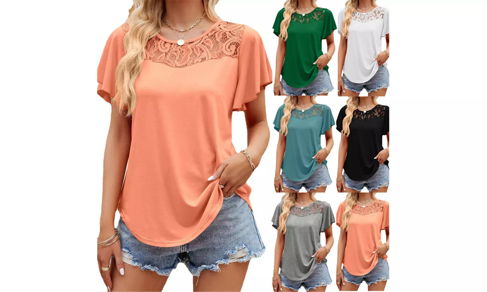 Women's Casual Short Sleeve Tunic Tops Loose Blouse T-Shirts - Primary Image