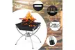 3-in-1 Portable Charcoal Grill Folding Camping Fire Pit w/ Carrying Bag & Gloves - Second Medium