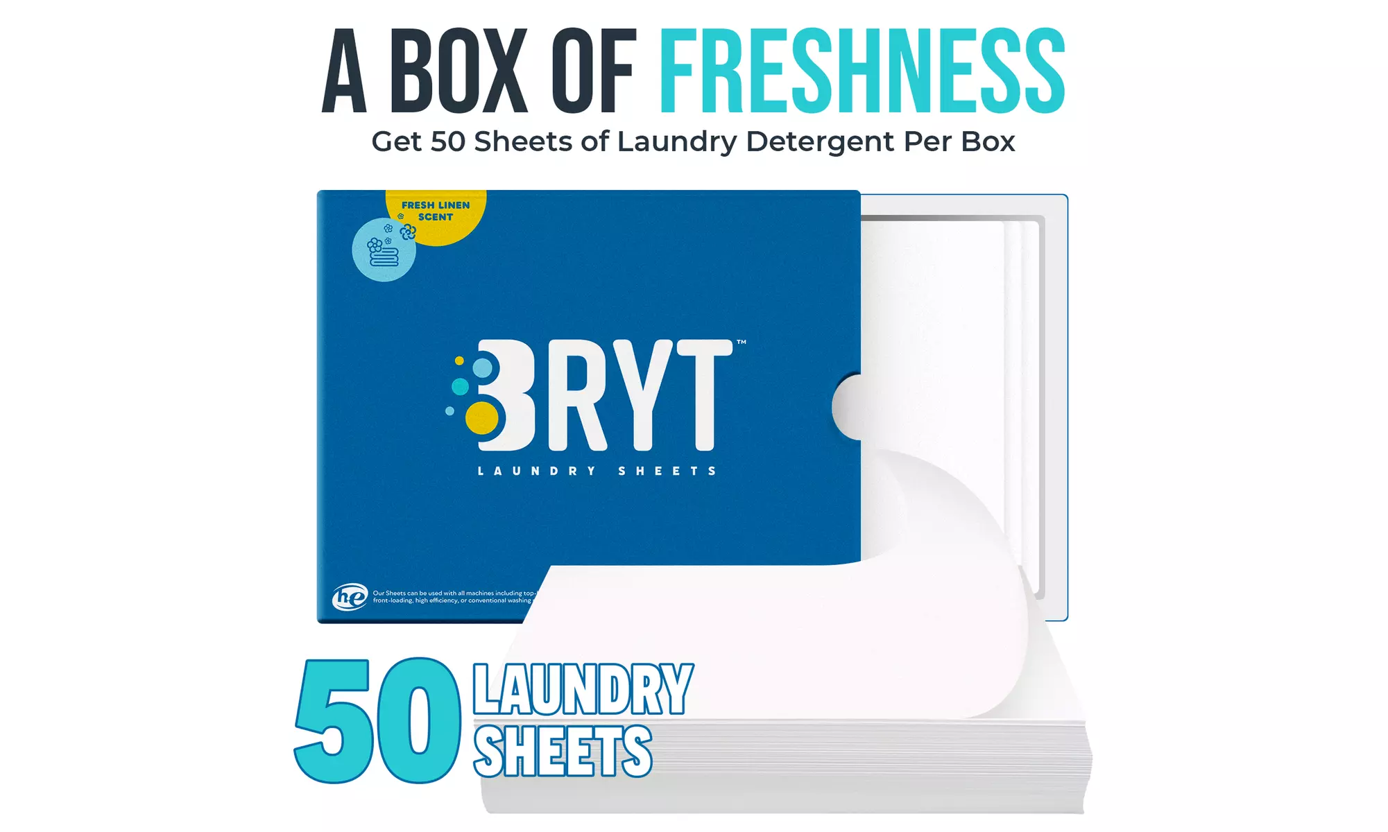 Laundry Detergent Eco Friendly Sheets for Home, Dorm, and Travel, 50 Loads