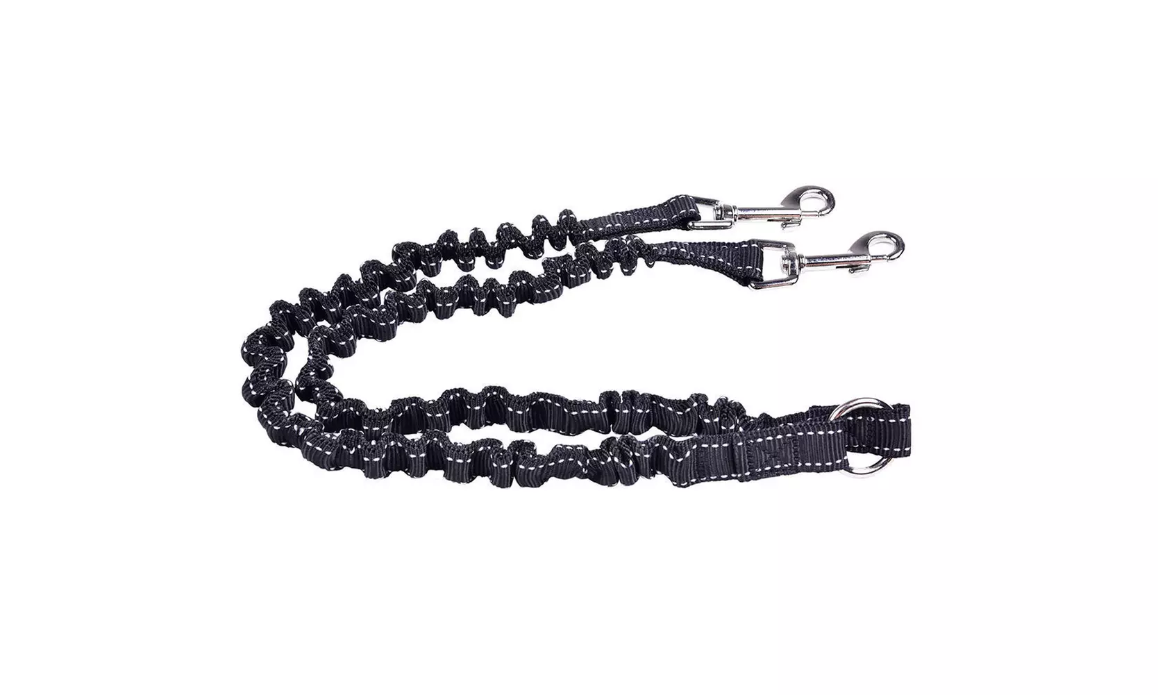 Waloo Pets Double Dog Bungee Dog Leash- Black,Red or Blue