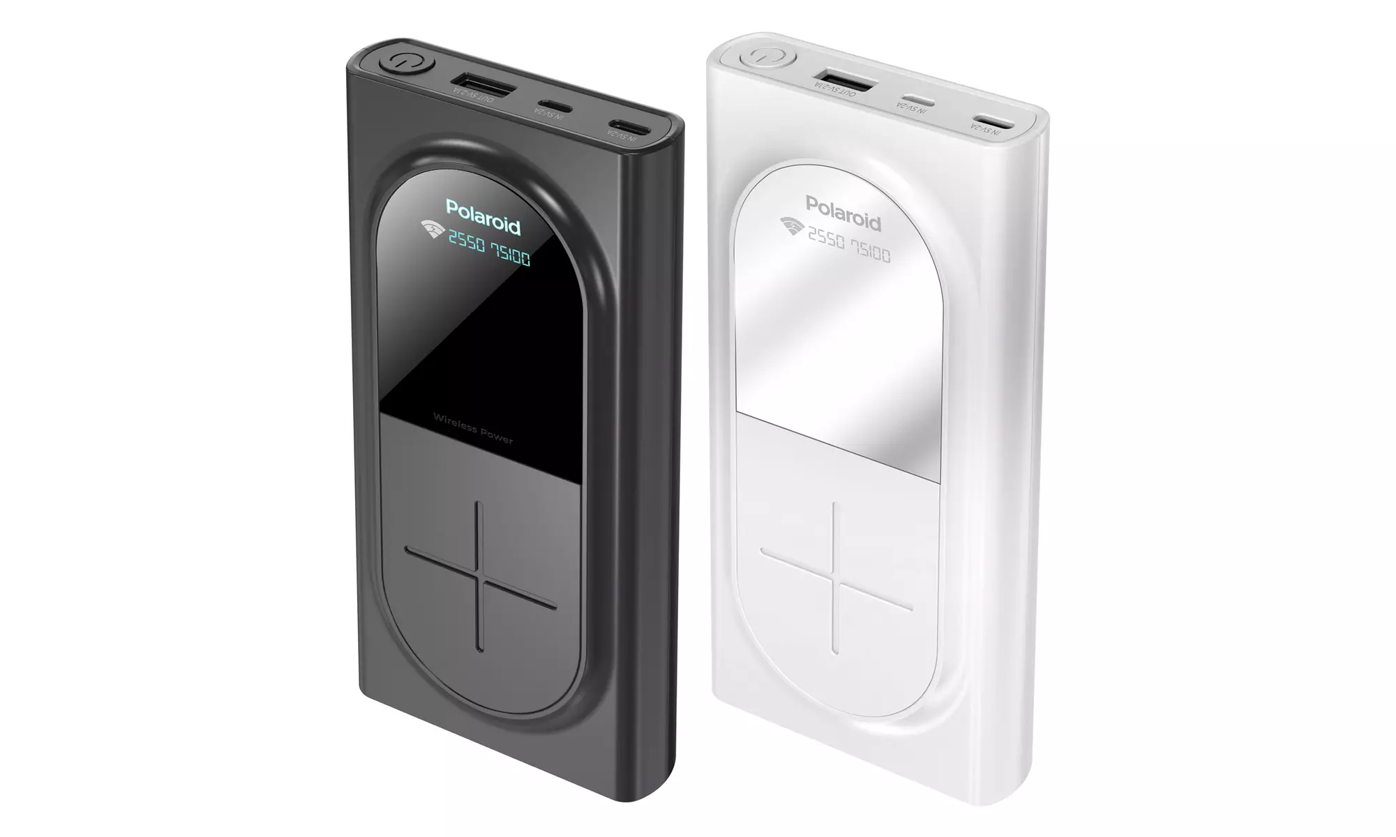 Polaroid Portable Wireless Power Bank - 10000mAh, USB Charging, Digital Display - Primary Image
