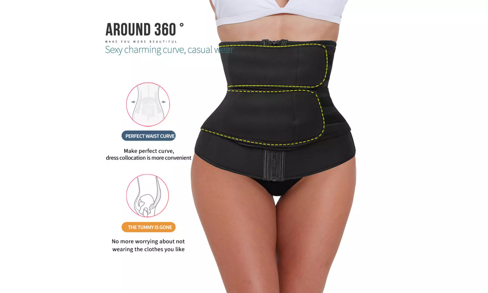 US 1-2 Pack Women Waist Trainer Corset Sauna Sweat Weight Loss Body Shaper