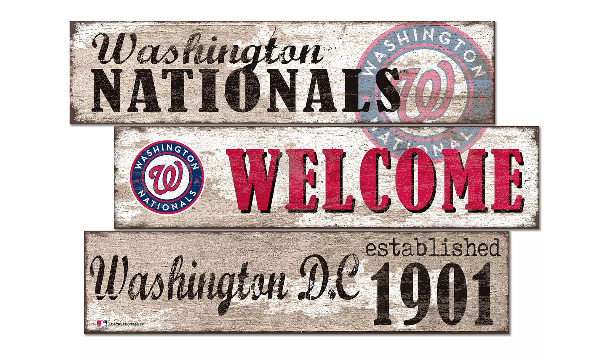 MLB 3 Plank Welcome Sign - Primary Image