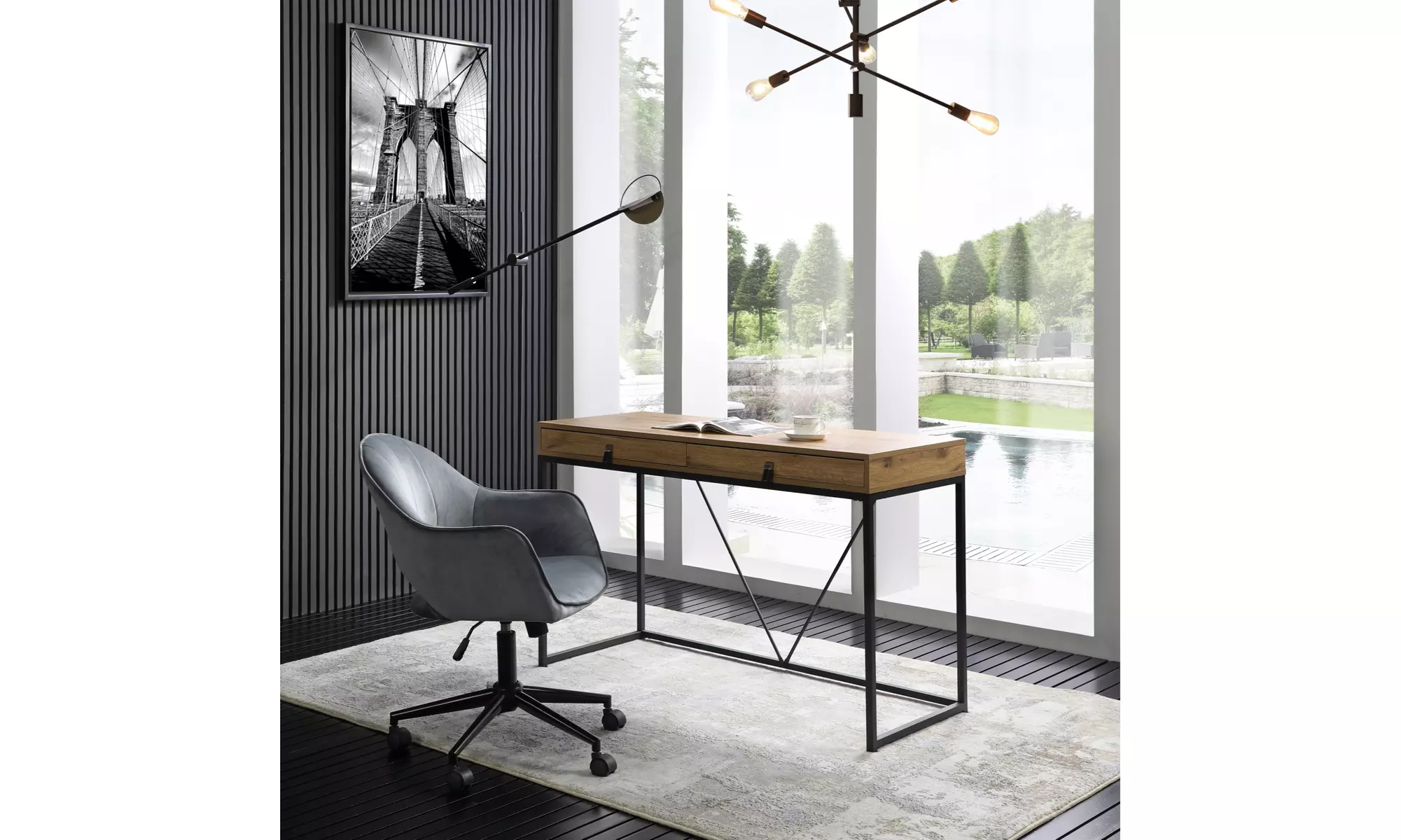 Josh 2 Storage Drawers Writing Desk - Primary Image