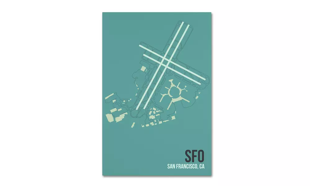 08 Left 'SFO Airport Layout' Canvas Art - Primary Image