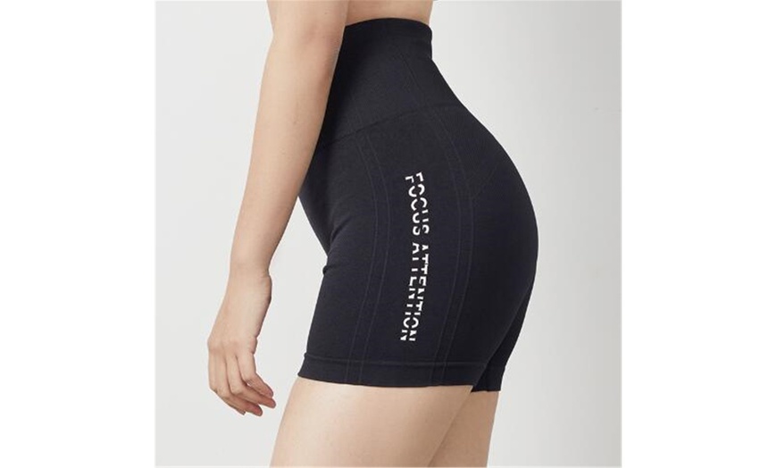 Image 1: Skinny Slim Yoga Shorts Women's Fitness High Waist Hip Elastic Running Pants
