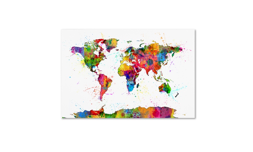 Michael Tompsett 'Map of the World Watercolor' Canvas Art | Groupon