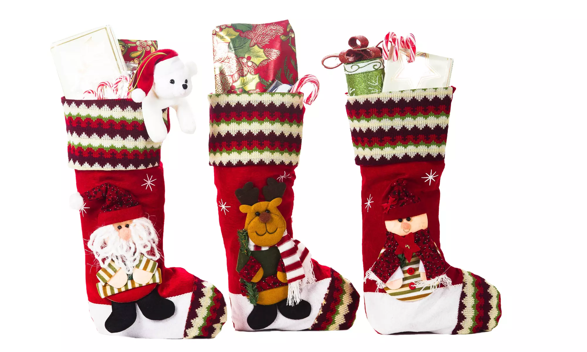 3 Piece Christmas Stockings - 3D