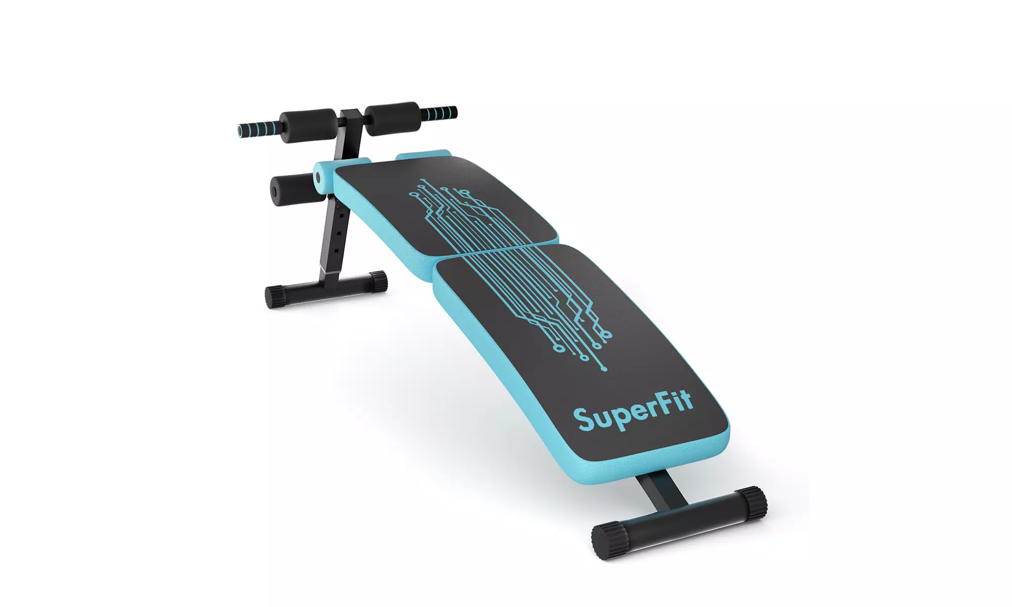 SuperFit Folding Weight Bench Adjustable Sit-up Board Curved Decline Bench - Primary Image
