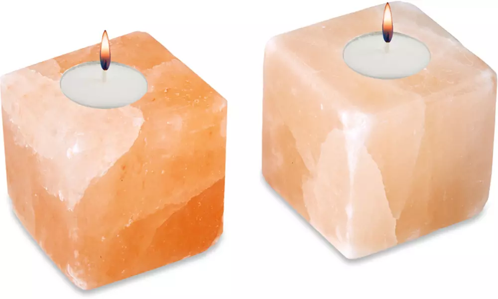 Himalayan Salt Cube Shaped Candle Holders - Primary Image