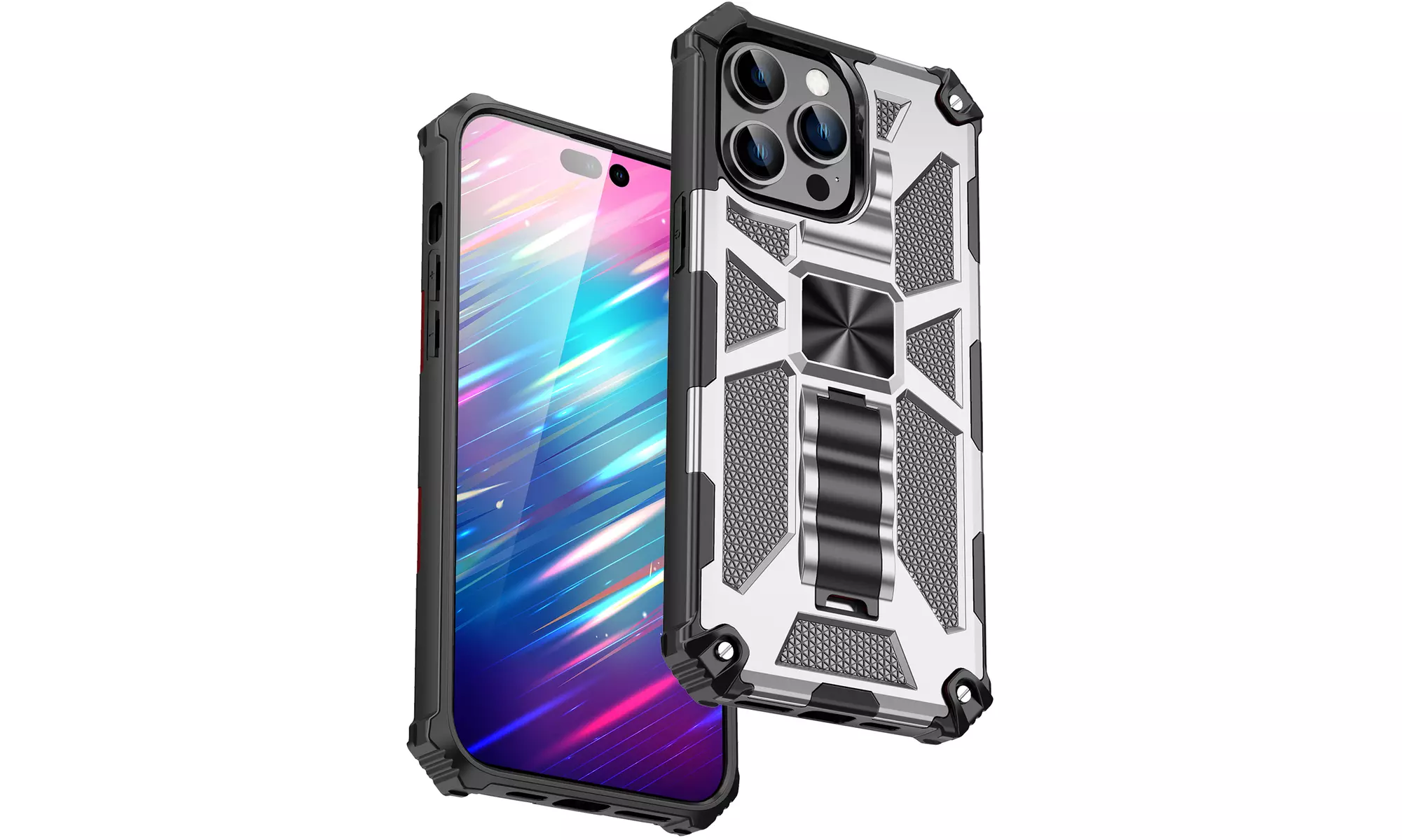 For iPhone 14/iPhone 14 Pro/iPhone 14 Pro Max Shockproof Holder Armor Case Cover - Second Medium