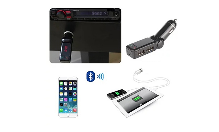 Image 2: New Car Fm Music Broadcaster with Bluetooth and Car Charger