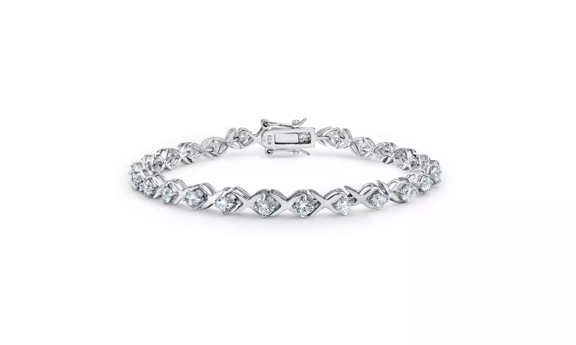 XOXO Hugs Kisses CZ Tennis Bracelet Cubic Zirconia 925 Sterling Silver - Primary Image
