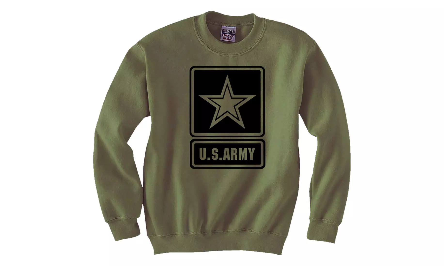 US Army Star Modern Logo Crewneck Sweatshirt in Military Green - Second Medium