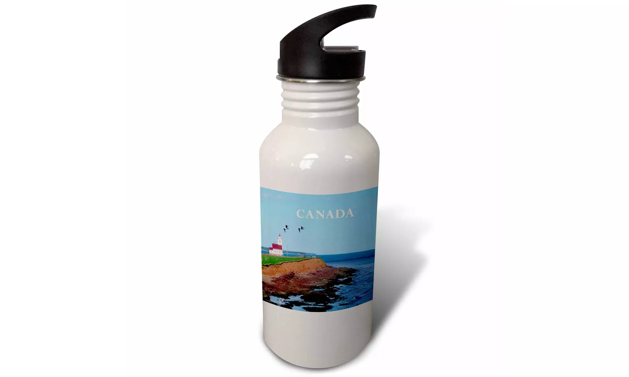  Straw Water Bottle Image of Lighthouse On Prince Edward Island Canada  - Primary Image