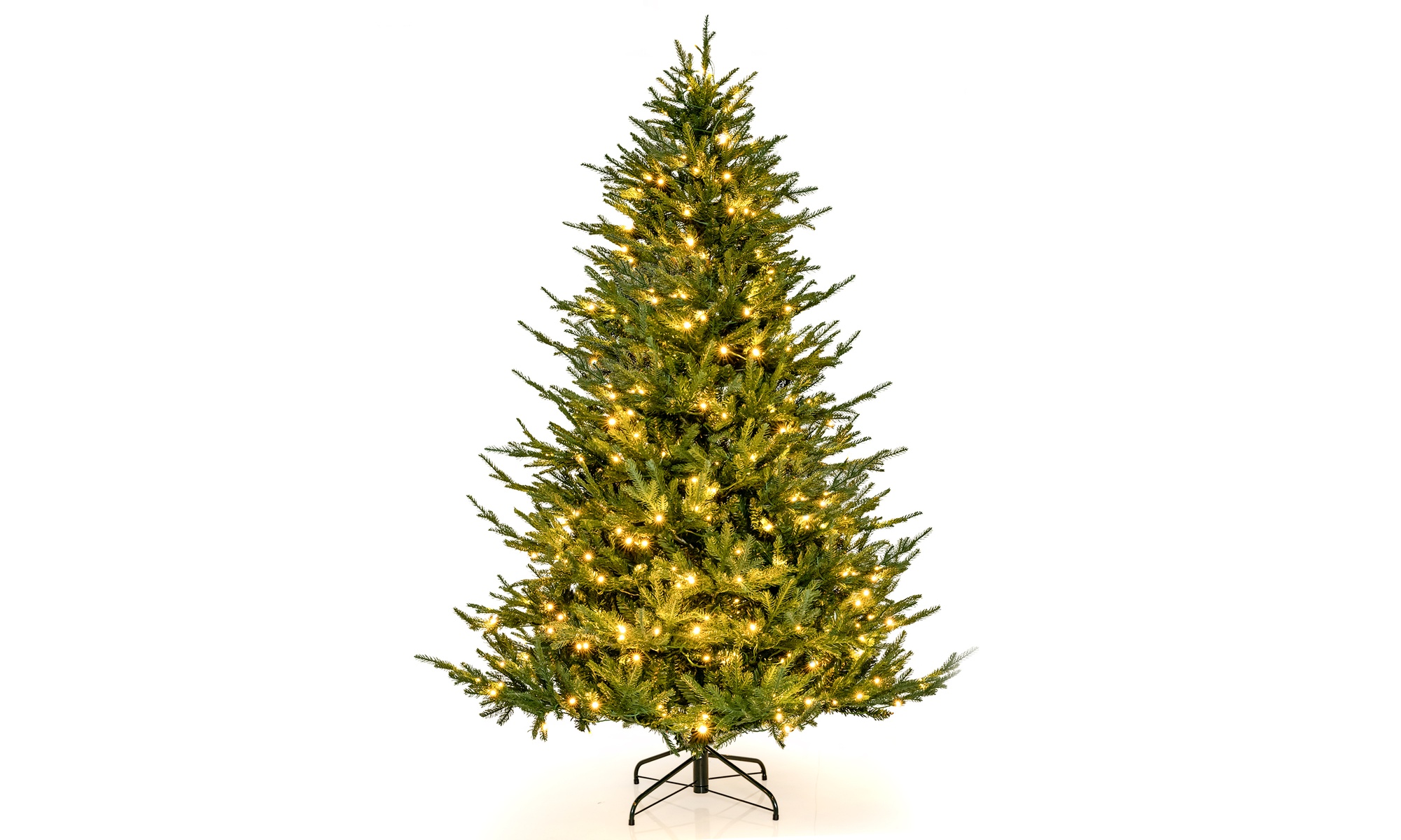 Costway 6/7 FT Pre-Lit Artificial Christmas Tree Hinged Branch Tips & LED Lights