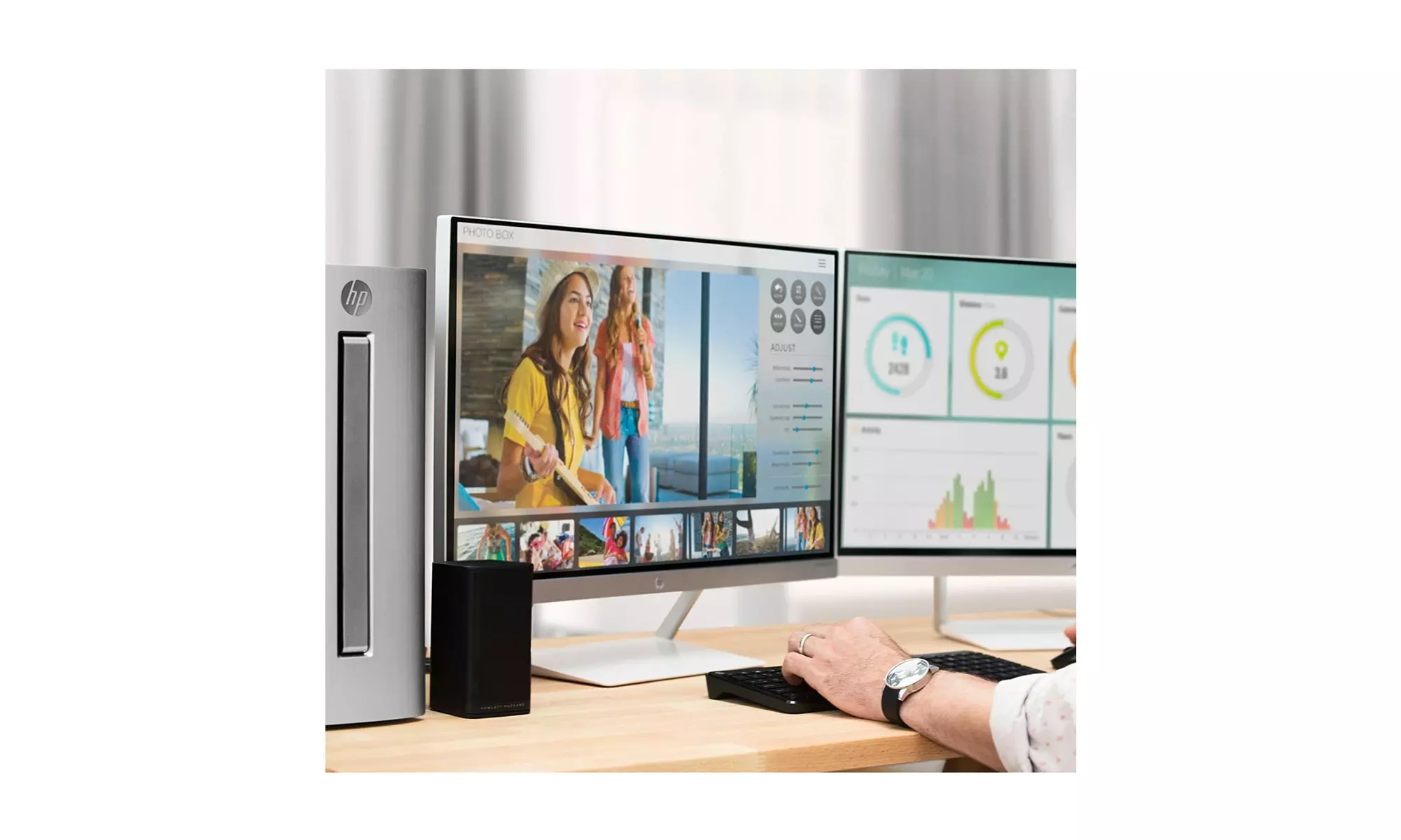 HP Pavilion 27xw 27-Inch Full HD 1080p IPS LED Backlit Monitor (White/ Silver) - Second Medium