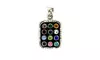 925 Sterling Silver Avney Hahoshen Pendant Multi Color Rhinestone 0.75" Tx0.7" W