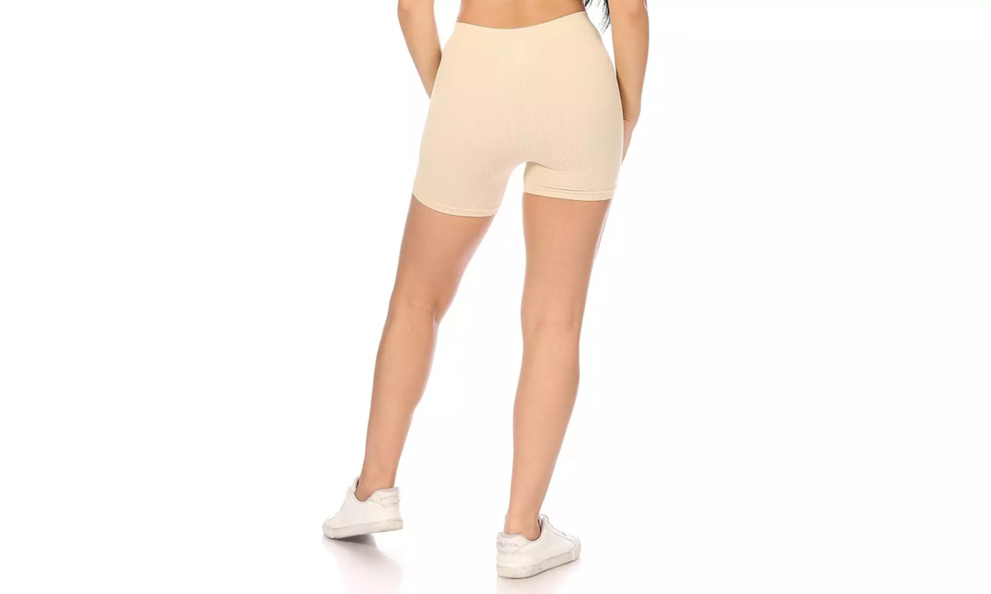 MOA Collection Women's Ribbed Mini Biker Shorts