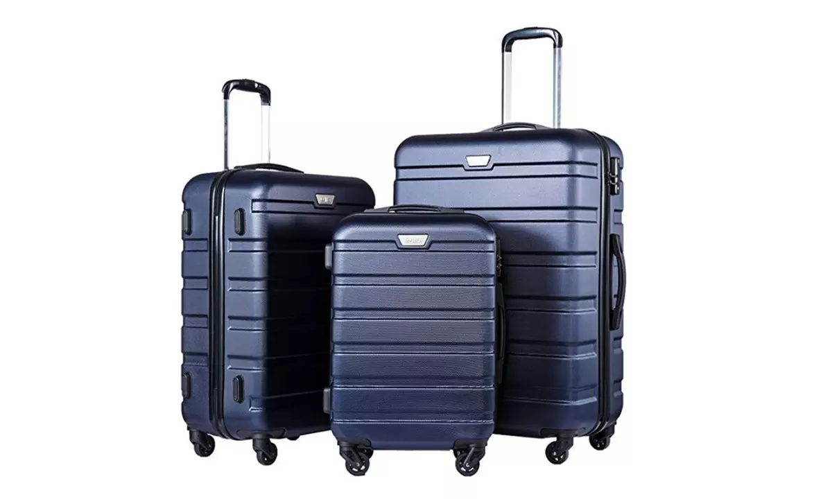Coolife Luggage 3 Piece Set Suitcase Spinner Hardshell Lightweight TSA Lock - Primary Image