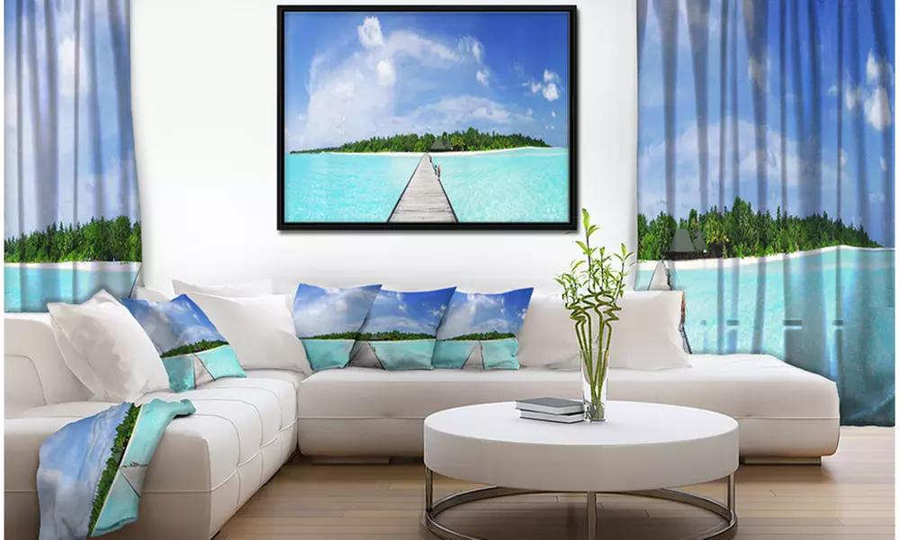 Maldives Panorama - Seascape Photography Framed Canvas Art Print - Primary Image